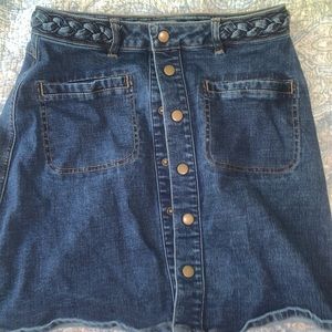 Button Up Denim Skirt